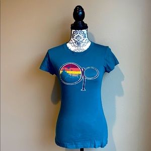 OP Teal Mountain Scene Logo T-Shirt *2 for $5*